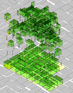 Isometric 3D visualization of 3D chipping